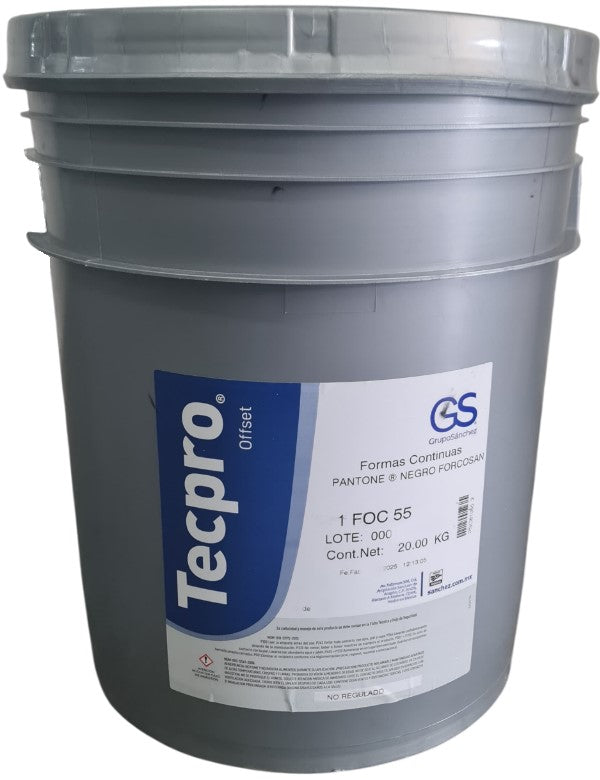 Tinta tono Pantone®formas Forcosan 20kg Negro 1 FOC 55-2 Sanchez® PSC81055 2 Cubeta 01