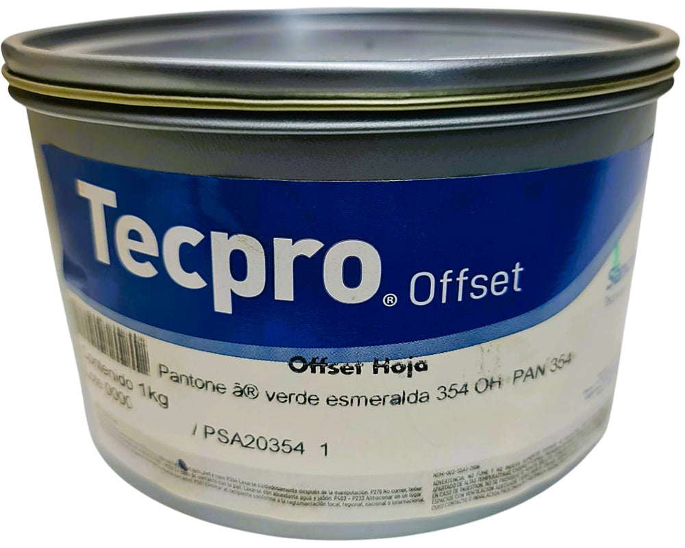 Tinta tono Pantone® Tecpro offset 1kg Verde Esmeralda PAN 354-1 Sanchez® PSA20354 1 Kilo 02