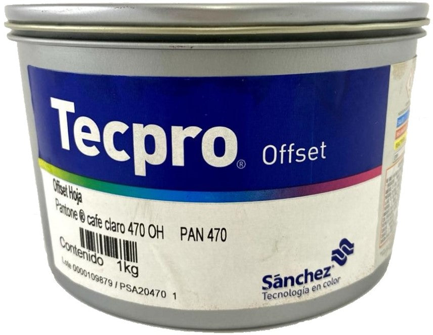 Tinta tono Pantone® Tecpro offset 1kg Café Claro PAN 470-1 Sanchez® Kilo 01