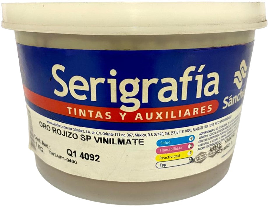 Tinta SerigrafíaVinilMate 1kg Oro Rojizo Q1 4092 Sanchez® PSQ14092 1 Kilo 01