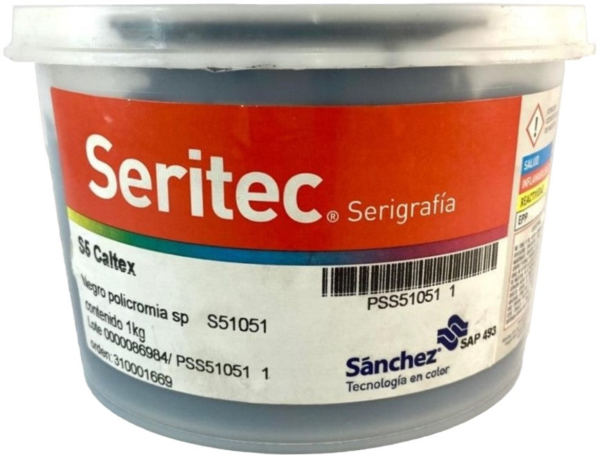 Tinta Serigrafía Caltex 1kg Negro Policromi S5 1051 Sanchez® PSS51051 1 Kilo 01