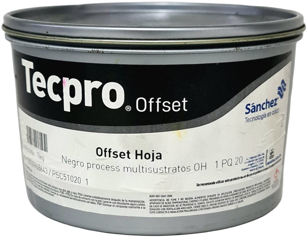 Tinta Process Selección Sustratos No Absorbentes 1kg Negro 1 PQ 10 Sanchez® PSC51020 1 Kilo 01