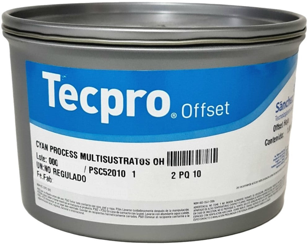 Tinta Process Selección Sustratos No Absorbentes 1kg Cyan 2 PQ 10 Sanchez® PSC52010 1 Kilo 01
