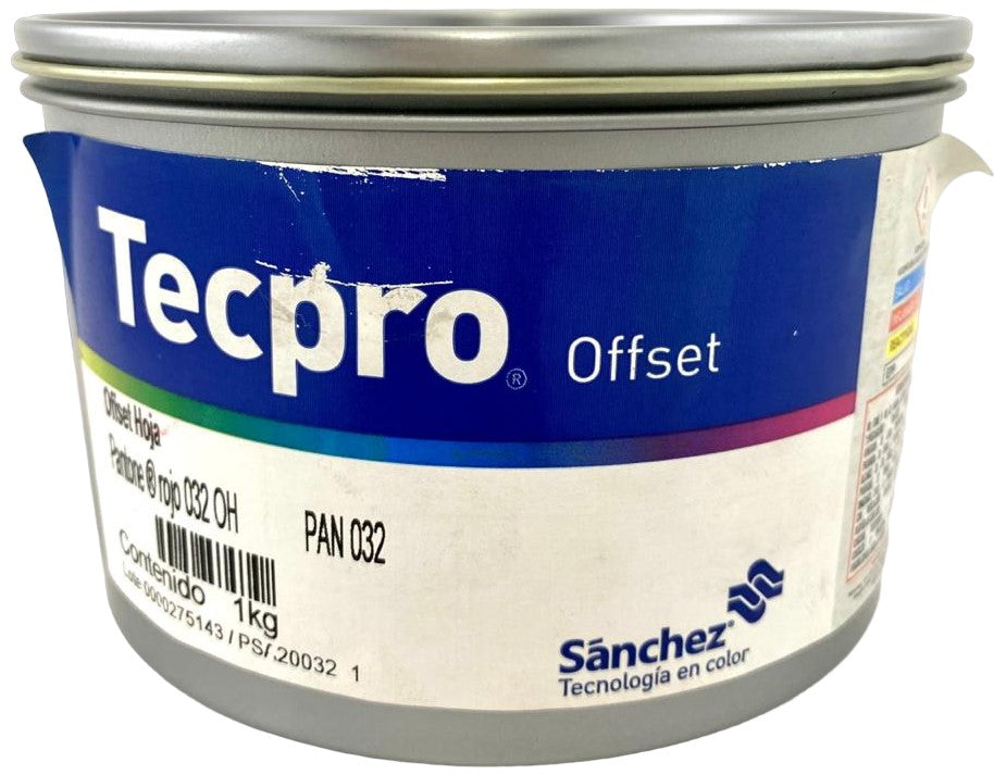 Tinta tono Pantone® Tecpro offset 1kg Rojo 032 PAN 032-1 Sanchez® PSA20032 1 Kilo 01