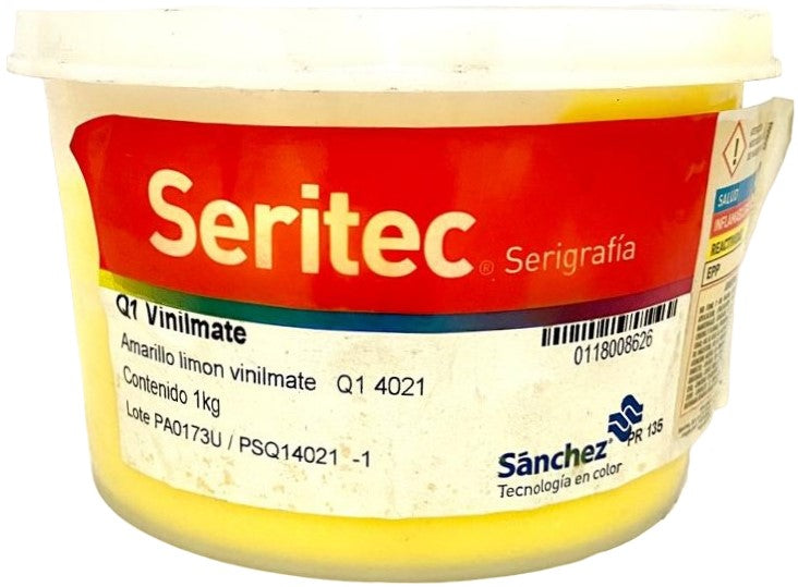 Tinta SerigrafíaVinilMate 1kg Amarillo Limón Q1 4021 Sanchez® PSQ14021 1 Kilo 01