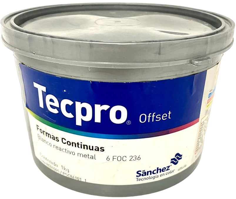 Tinta tono Pantone®formas Forcosan 1kg BlancoReac.Meta 6 FOC 236 Sanchez® PSC86236 1 Kilo