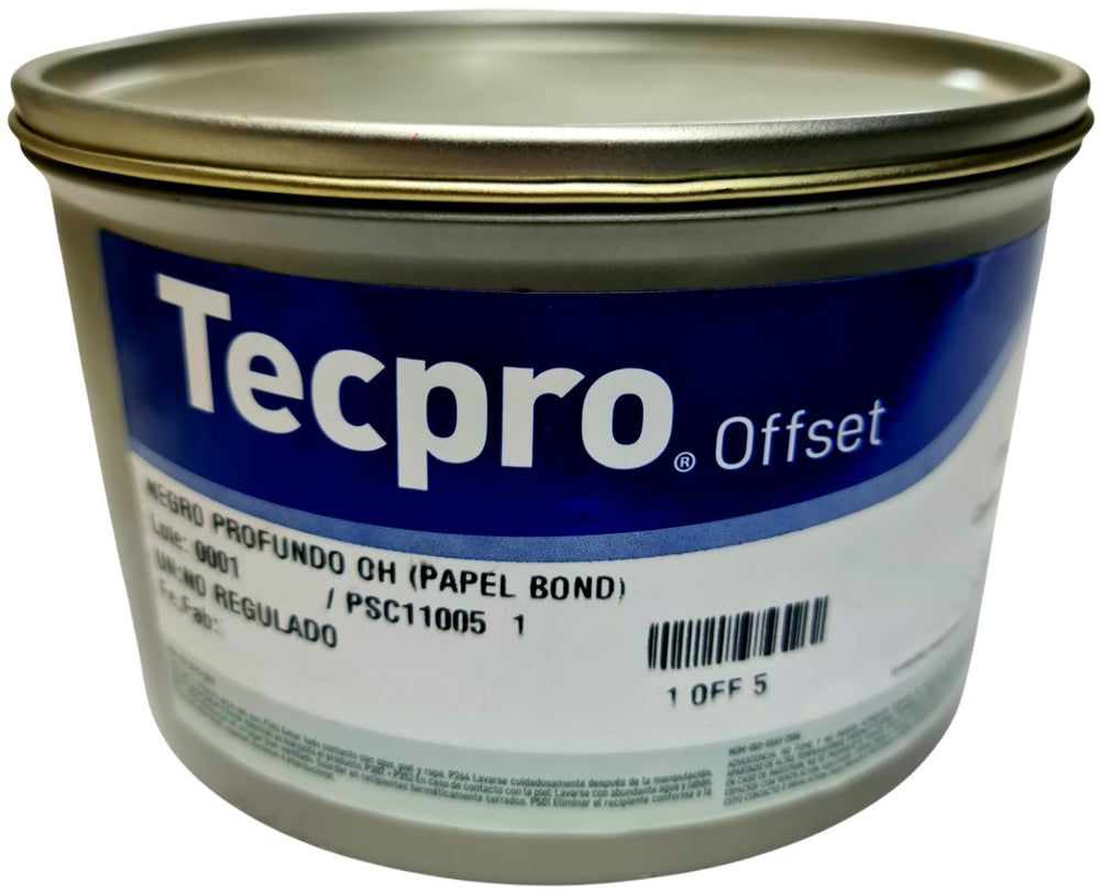 Tinta tono Pantone® Tecpro offset 1kg Negro Profundo 1 OFF 5-1 Sanchez® PSC11005 1 Kilo 01