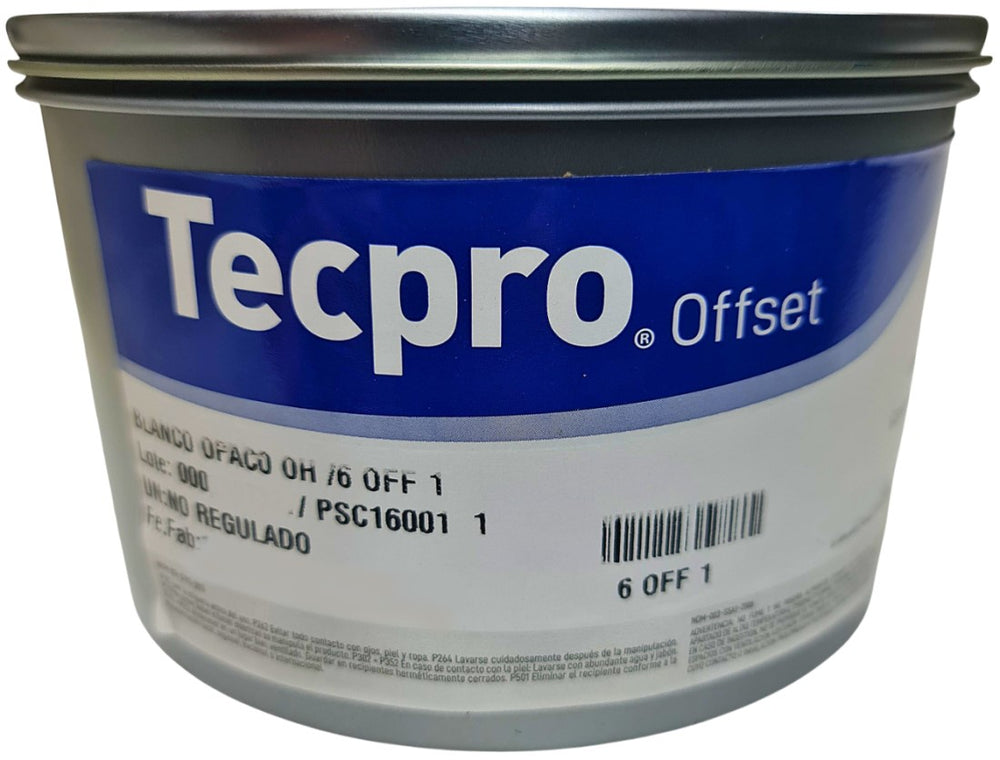 Tinta tono Pantone® Tecpro offset 1kg Blanco Opaco 6 OFF 1-1 Sanchez® PSC16001 1 Kilo 01
