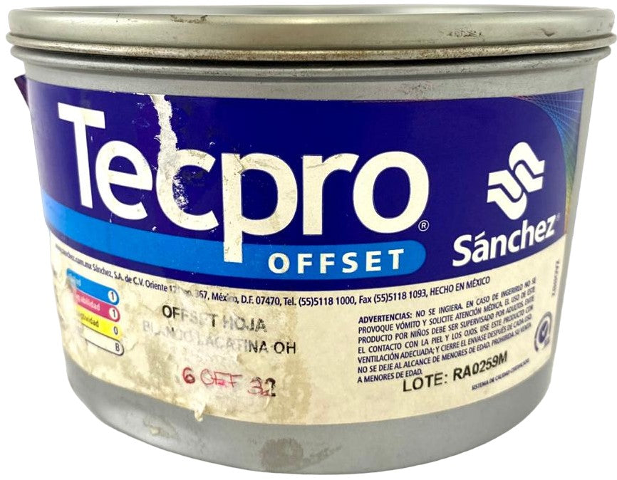 Tinta tono Pantone® Tecpro offset 1kg Blanco Lacatina 6 OFF 32-1 Sanchez® Kilo 01