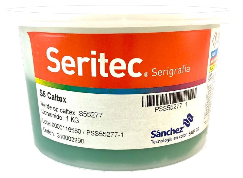 Tinta Serigrafía Caltex 1kg Verde S5 5277 Sanchez® PSS55277 1 Kilo 01