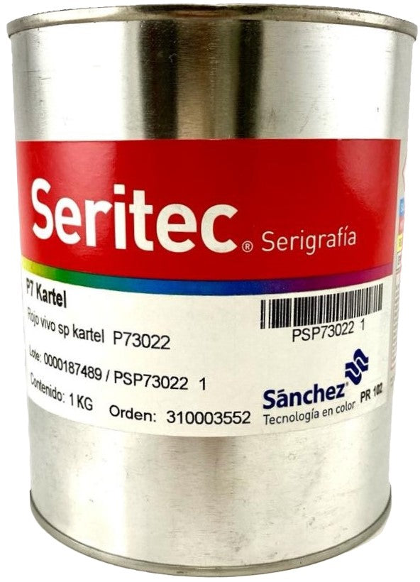 Tinta Serigrafía Kartel 1kg Rojo Vivo P7 3022 Sanchez® PSP73022 1 Kilo 01