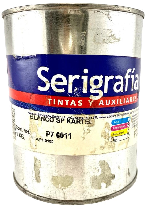 Tinta Serigrafía Kartel SP 1kg Blanco P7 6011 Sanchez® PSP76011 1 Kilo 01