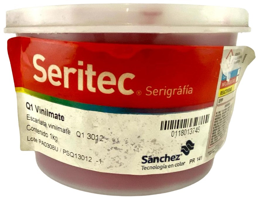 Tinta SerigrafíaVinilMate 1kg Escarlata Q1 3012 Sanchez® PSQ13012 1 Kilo 01