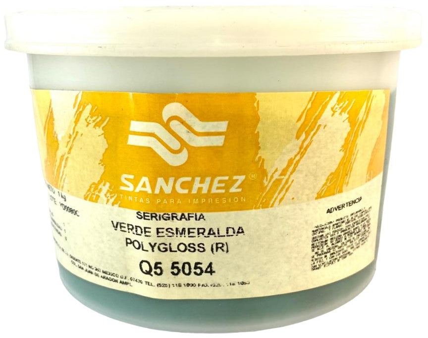 Tinta SerigrafíaPolyGloss 1kg Verde Esmeralda Q5 5054 Sanchez® PSQ55054 1 Kilo 01