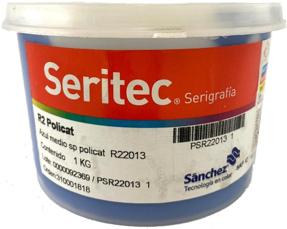 Tinta Serigrafía Policat 1kg Azul Medio R2 2013 Sanchez® PSR22013 1 Kilo 01