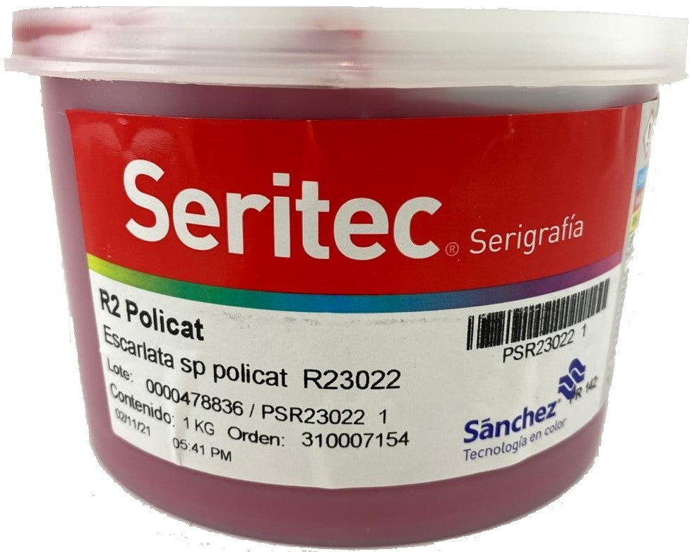 Tinta Serigrafía Policat 1kg Escarlata R2 3022 R2 Sanchez® PSR23022 1 Kilo 01