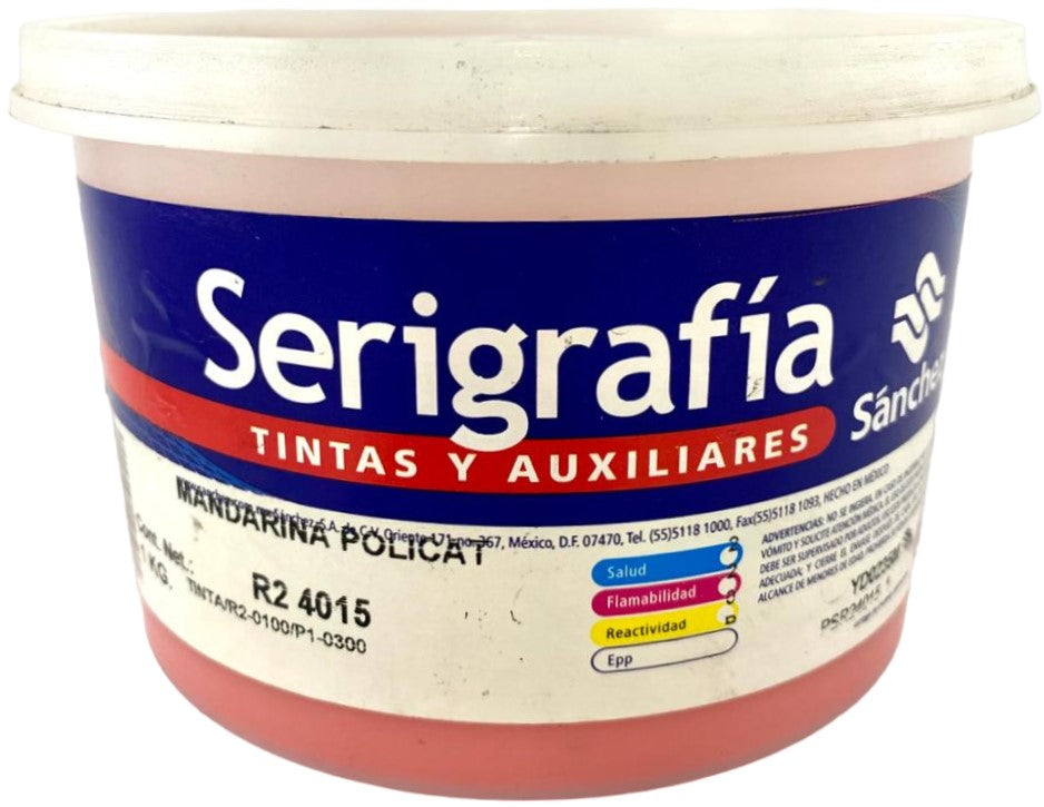 Tinta Serigrafía Policat 1kg Mandarina R2 4015 Sanchez® PSR24015 1 Kilo 01