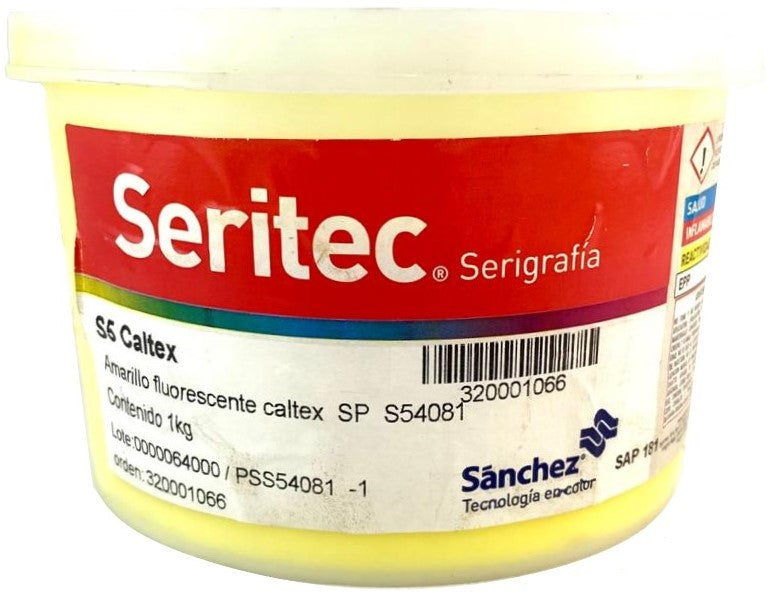 Tinta Serigrafía Caltex Fluorescente 1kg Amarillo Neón S5 4081 Sanchez® PSS54081 1 Kilo 01
