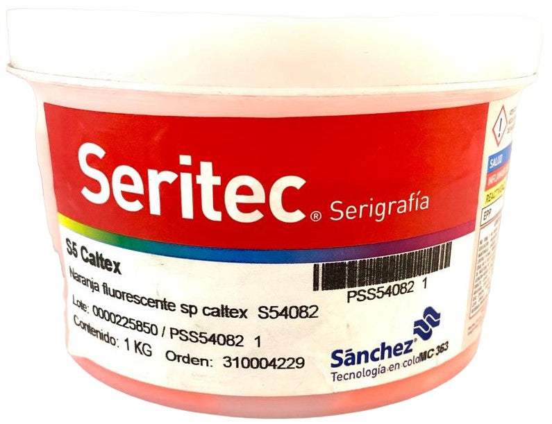 Tinta Serigrafía Caltex Fluorescente 1kg Naranja Neón S5 4082 Sanchez® PSS54082 1 Kilo 01