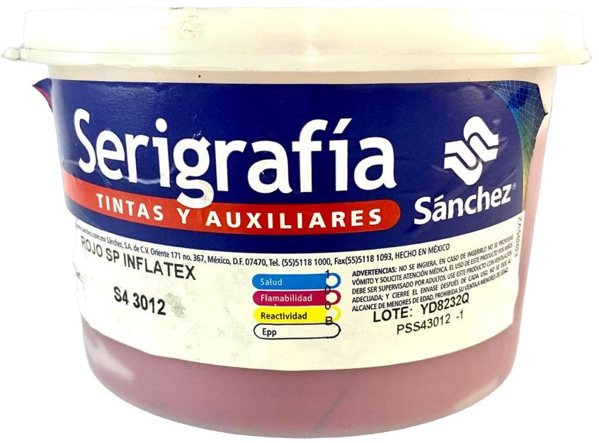 Tinta Serigrafía Inflatex 1kg Rojo S4 3012 Sanchez® PSS43012 1 Kilo 01