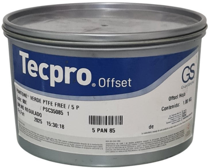 Tinta tono Pantone® Tecpro offset 1kg Verde Optima 5 PAN 85-1 Sanchez® PSC35085 1 Kilo 01