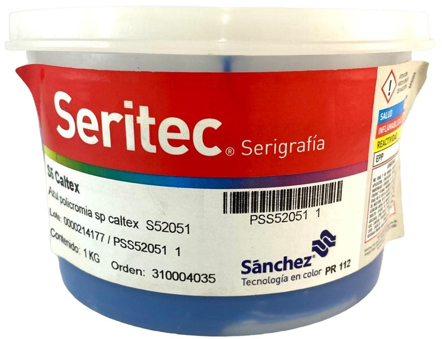 Tinta Serigrafía Caltex 1kg Azul Policromia S5 2051 Sanchez® PSS52051 1 Kilo 01