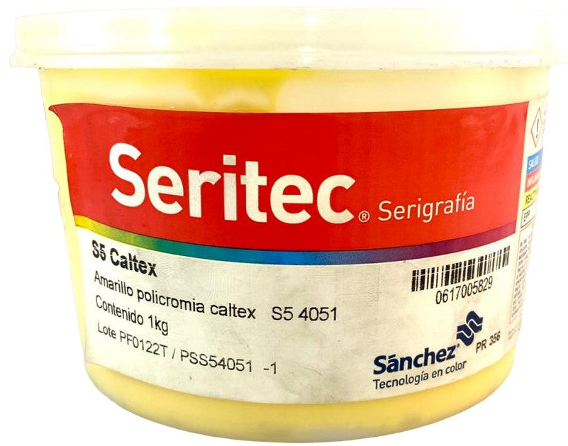 Tinta Serigrafía Caltex 1kg Amarillo Policr S5 4051 Sanchez® PSS54051 1 Kilo 01