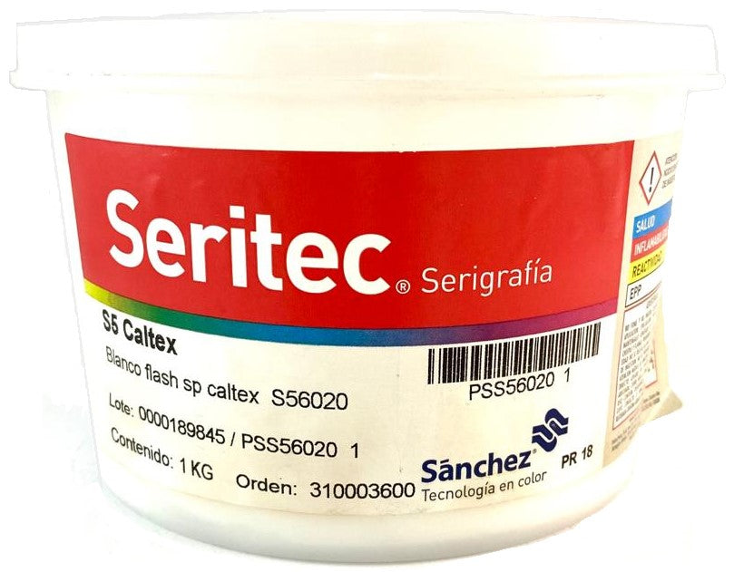 Tinta Serigrafía Caltex 1kg Blanco Flash S5 6020 Sanchez® PSS56020 1 Kilo 01