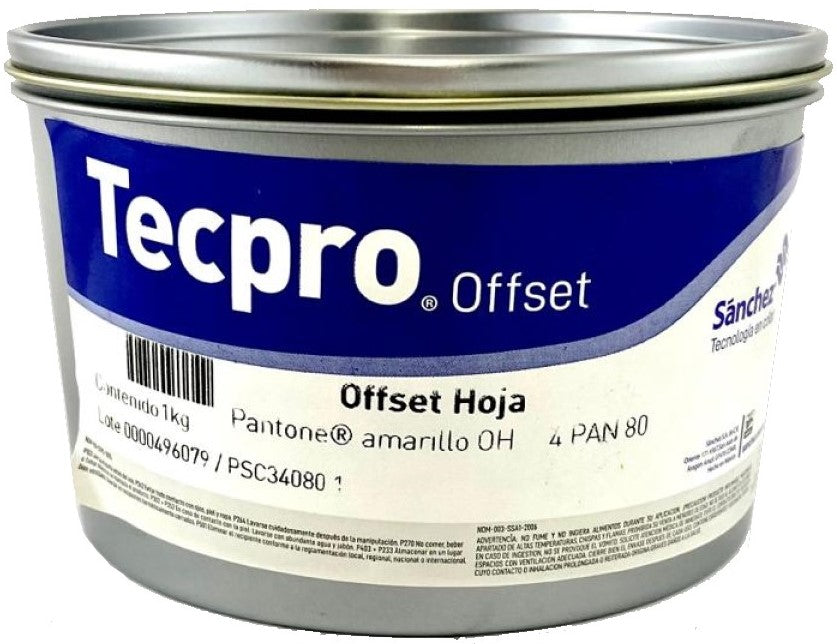Tinta tono Pantone® Tecpro offset 1kg Amarillo 4 PAN 80-1 Sanchez® PSC34080 1 Kilo 01 Imagen principal del producto