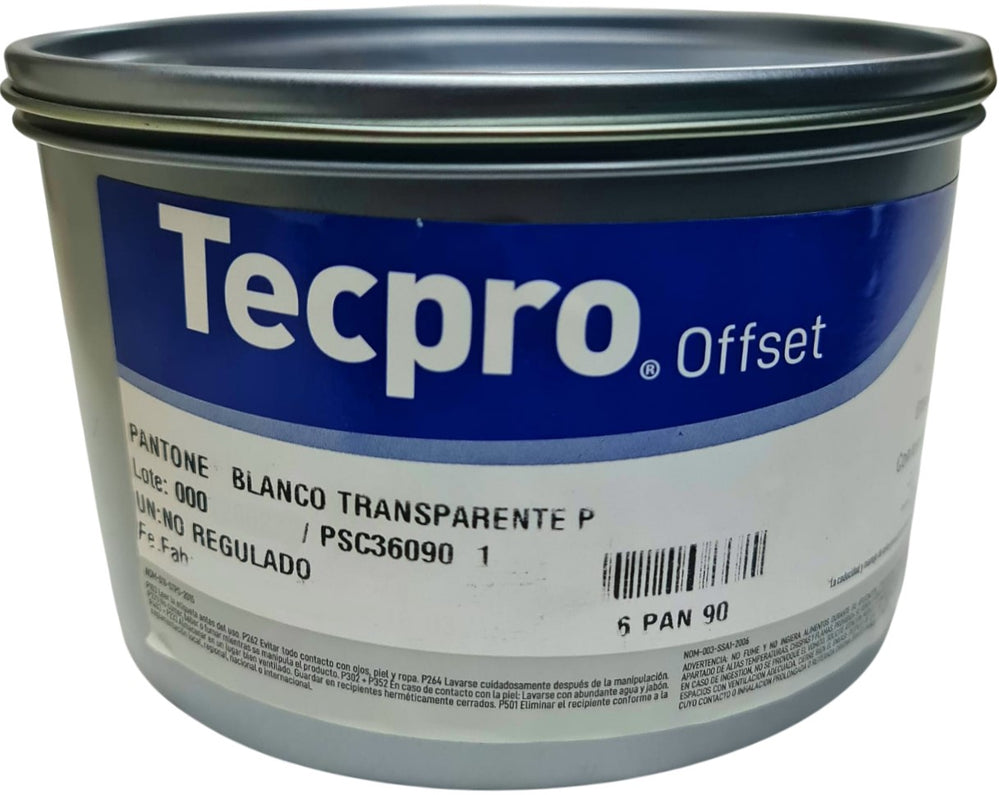 Tinta tono Pantone® Tecpro offset 1kg Blanco Transpar 6 PAN 90-1 Sanchez® PSC36090 1 Kilo 01