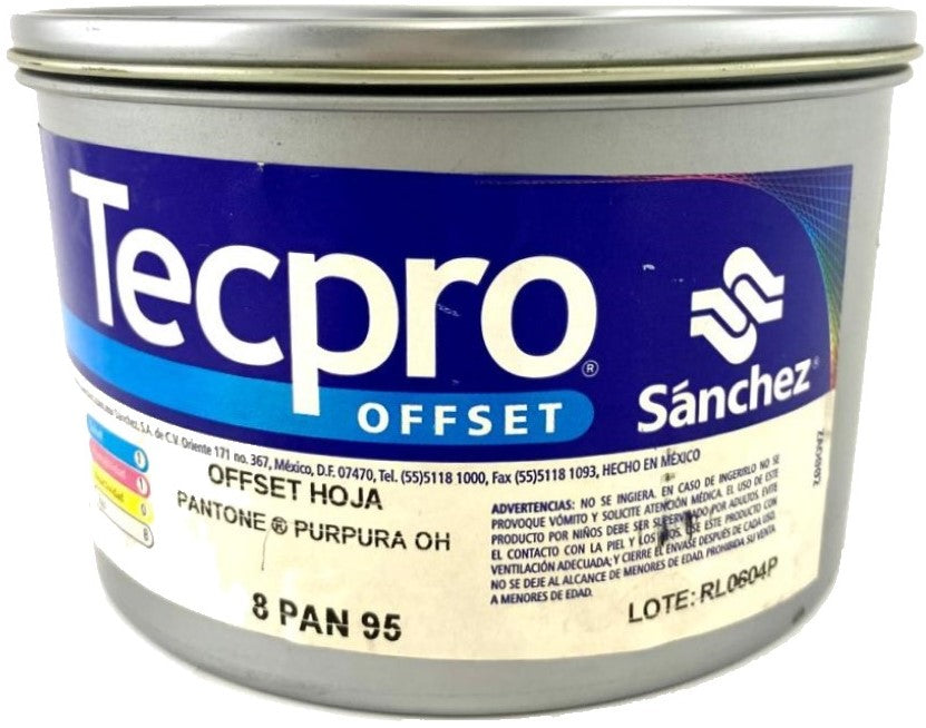 Tinta tono Pantone® Tecpro offset 1kg Purpura Optima 8 PAN 95-1 Sanchez® Kilo 01