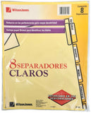 Separador Hojas p/Carpeta IE-80 Tap Insertable c/8 Manila clearTap Carta ACCO® P0500 Bolsa de plástico 78910543122