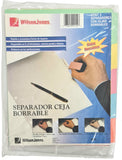 Separador Hojas p/Carpeta Multiborrable c/5 Blanco Carta ACCO® P0154 Bolsa de plástico 78910001547