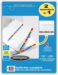 Separador Hojas p/Carpeta Multidex c/Índice A-Z c/26 Blanco colorTap Carta ACCO® P0448 [Bolsa de plástico] 78910004487