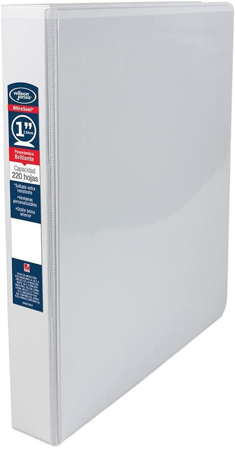 Carpeta 3 Argollas "O" Accovinil #361 Dp 1" Blanco Brillant Carta Wilson Jones® P7147 Pieza 75013570