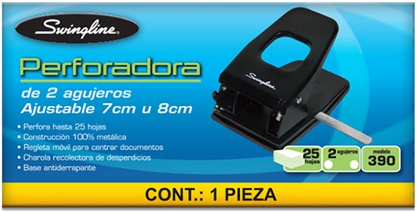 Perforadora Doble 390 p/25 hojas 7 y 8cm Swingline® P2089 Pieza 7501357020893