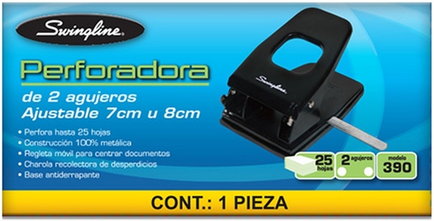 Perforadora Doble 390 p/25 hojas 7 y 8cm Swingline® P2089 [Pieza] 7501357020893