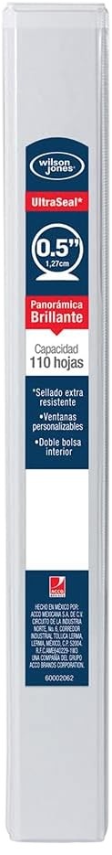 Carpeta 3 Argollas "O" Accovinil #361 Dp 0.5" Blanco Brillant Carta Wilson Jones® P3129 Pieza 750135