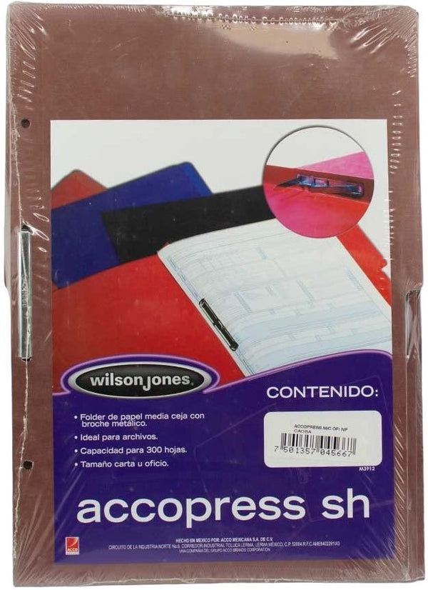 Carpeta Pressboard Broche 8cm ½ CejaAccopres ) Caoba Oficio ACCO® P4566 Pieza 7501357045667 01