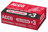 Clips Standard Galvanizado c/100 #3 25.5mm ACCO® P1670 Caja 7501357016704 01