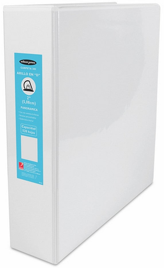 Carpeta 3 Argollas "D" Accovinil #385 2" Blanco Mate Carta Wilson Jones® P0246 Pieza 7501357002462 0