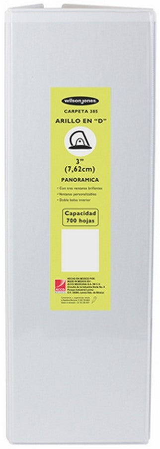 Carpeta 3 Argollas "D" Accovinil #385 3" Blanco Brillant Carta ACCO® P0248 Pieza 7501357002486 02