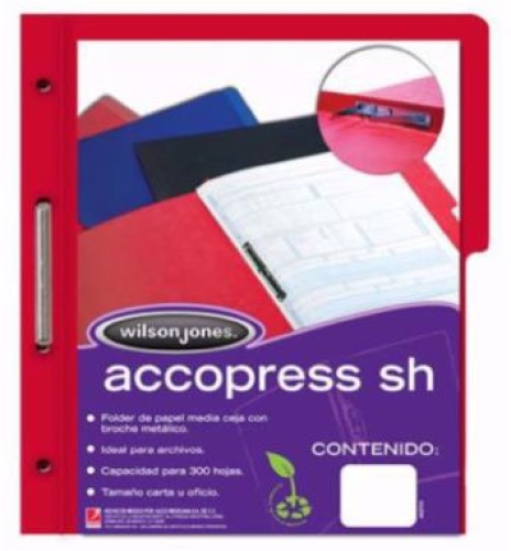 Carpeta Pressboard Broche 8cm ½ CejaAccopres ) Rojo Oficio ACCO® P4568 Pieza 7501357045681 03