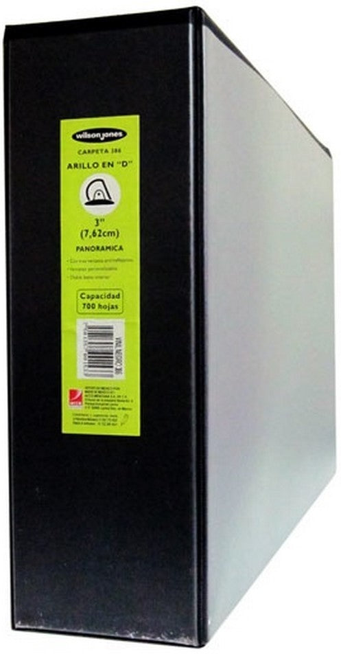 Carpeta 3 Argollas "D" Accovinil #386 3" Negro Carta ACCO® Pieza 7501357001533 01