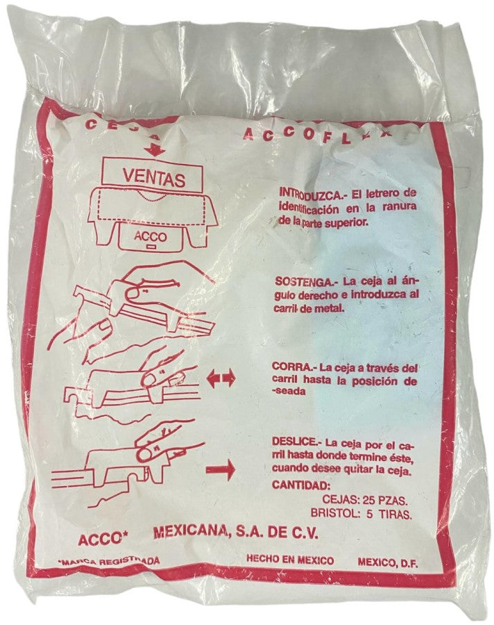 Indices Transparentes Cejas p/Folder Colgante c/25 Transparente ACCO® 078910167403 [Bolsa] 7501357021401 2