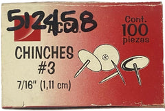 Chinchetas #3 7/16" Niqueladas c/100 ACCO® 72458 [Caja] 50505724581 2