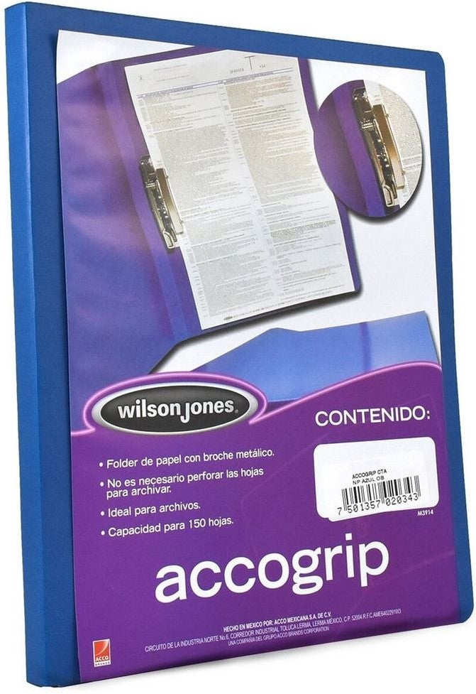 Carpeta Pressboard c/Palanca AccoGrip + Azul Oscuro Carta ACCO® P0963 [Pieza] 7501357009638 3