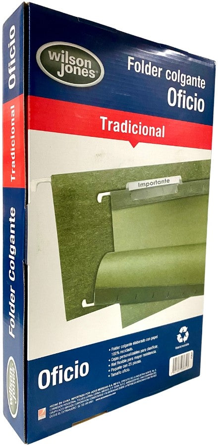 Fólder Colgante Wilson Jones c/25 Verde Tradición Oficio ACCO® P3631 Caja 7501357036313