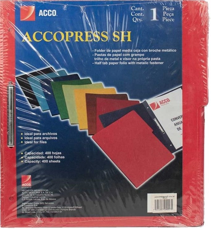 Carpeta Pressboard Broche 8cm ½ CejaAccopres " Rojo Carta ACCO® P4557 Pieza 7501357045575 03