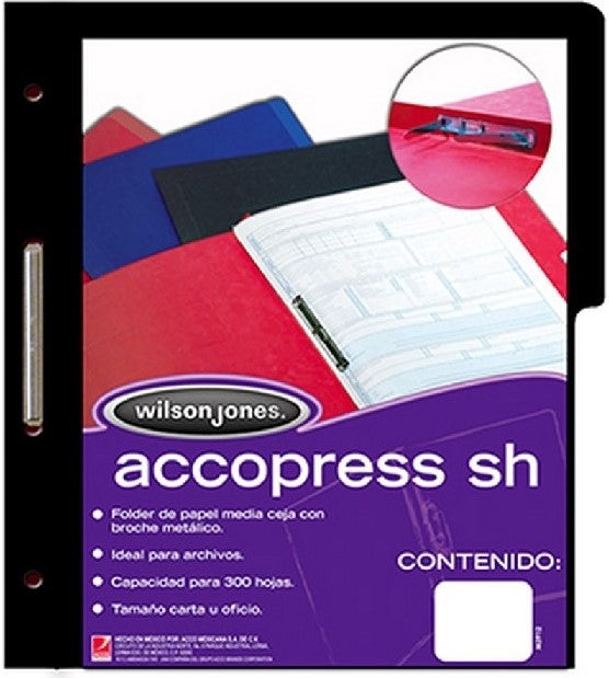 Carpeta Pressboard Broche 8cm ½ CejaAccopres " Negro Carta ACCO® P0943 Pieza 7501357009430